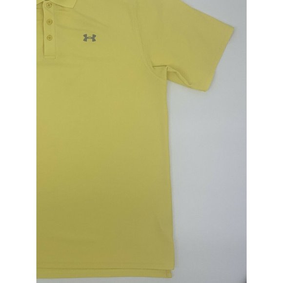 Men's Under Armour HeatGear Short Sleeve Polo Shirt Yellow XL - Picture 3 of 11